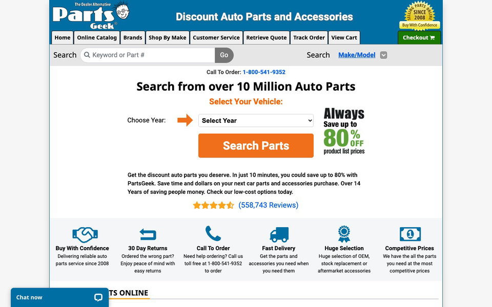 Parts Geek website