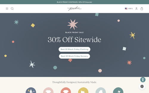 Pehr website screenshot
