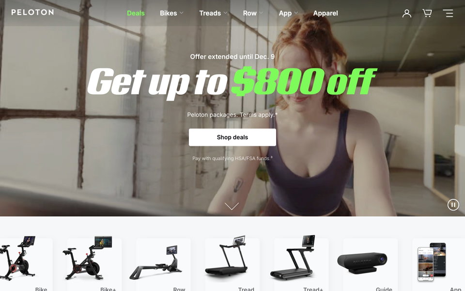 Peloton website