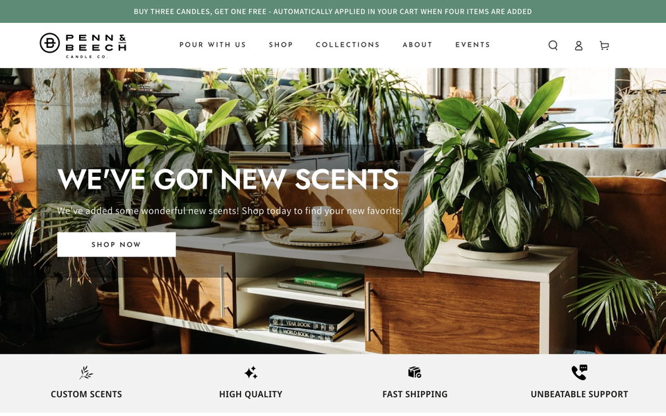 Penn & Beech Candle Co. website