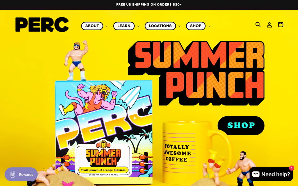 PERC Coffee website
