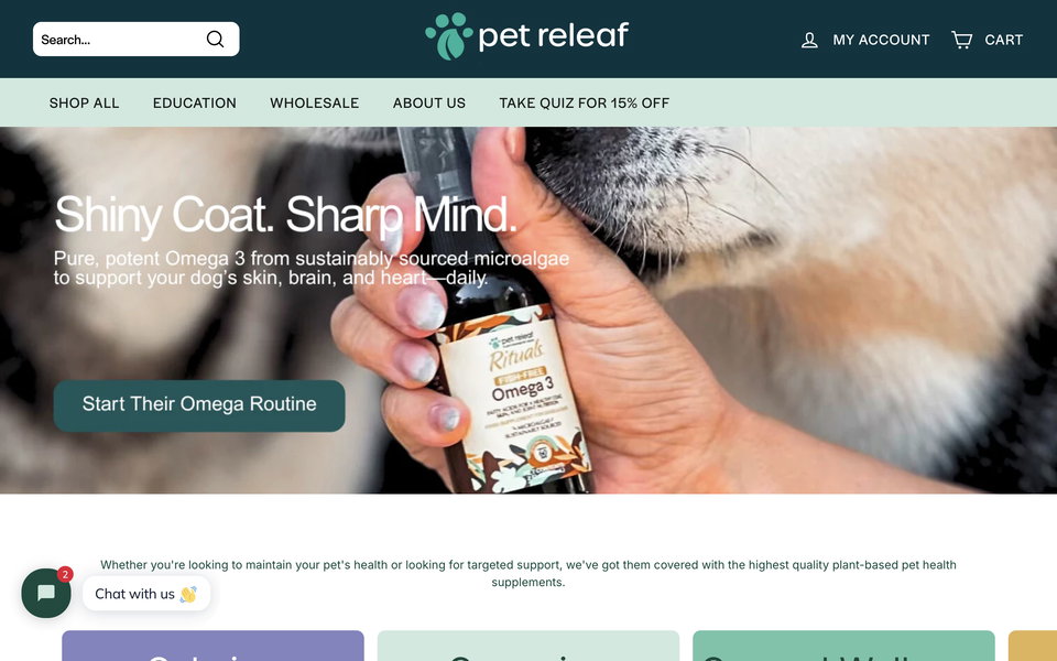 Pet Releaf website