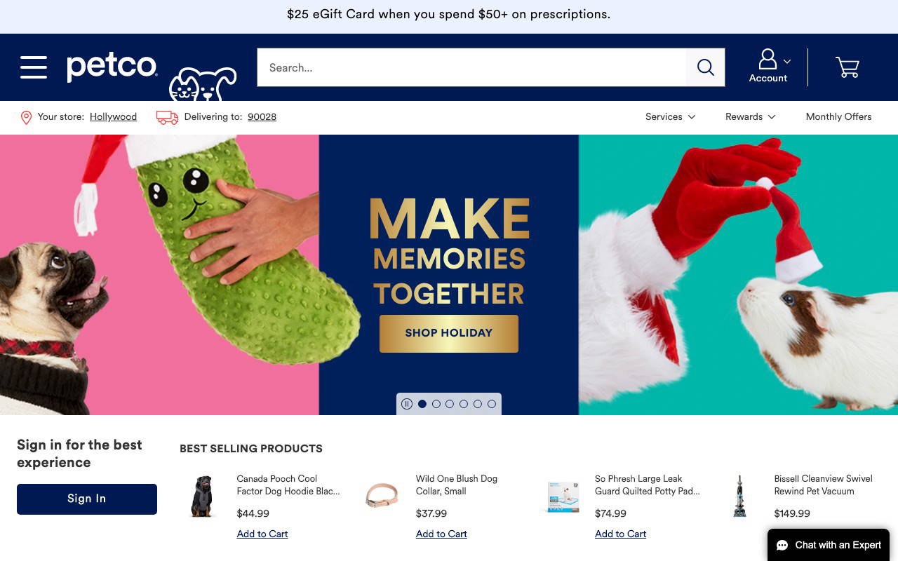 Petco screenshot