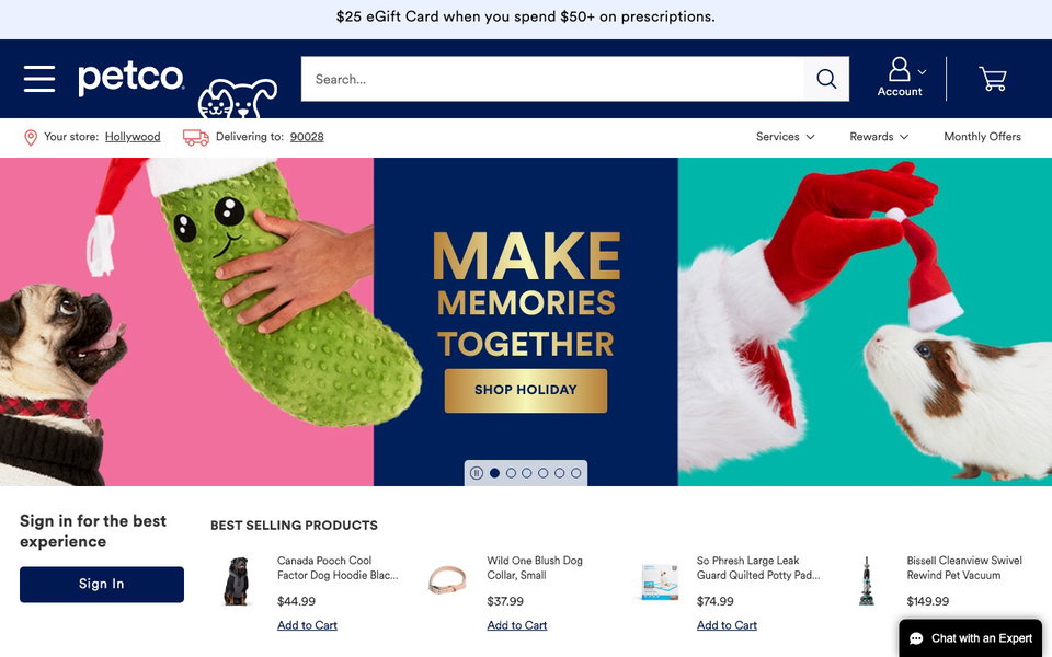 Petco website