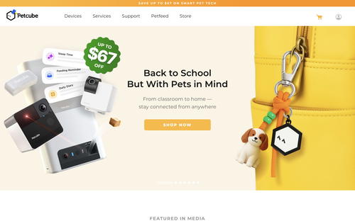 Petcube website screenshot
