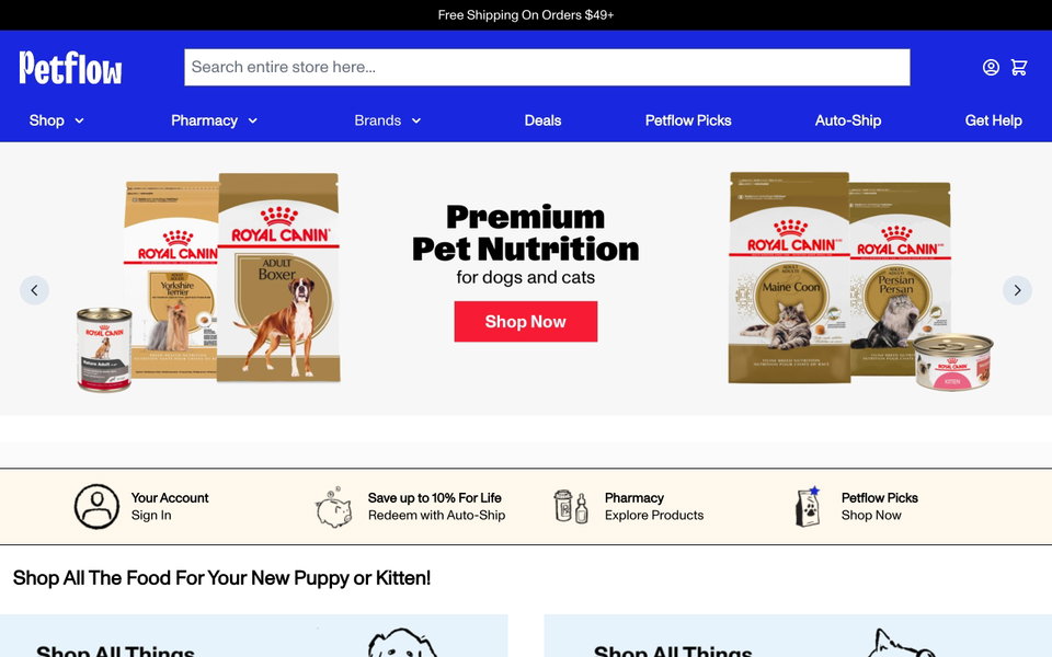PetFlow website