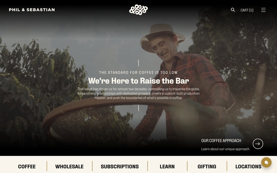 Phil & Sebastian Coffee Roasters website
