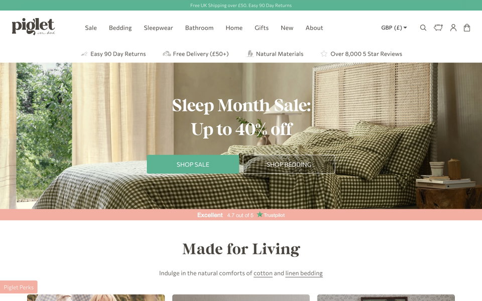 Piglet in Bed website