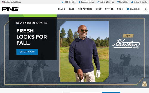 PING Golf website screenshot