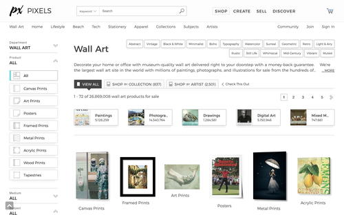 Pixels website screenshot