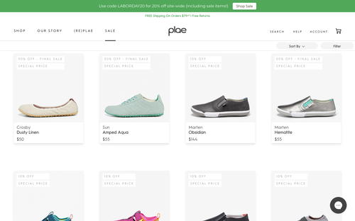 Plae website screenshot