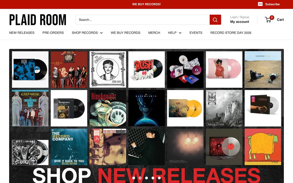 Plaid Room Records website