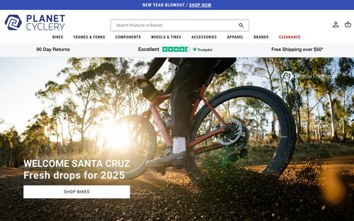 Planet Cyclery website screenshot