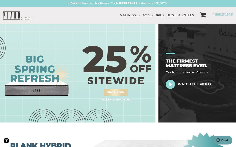 Plank Mattress website