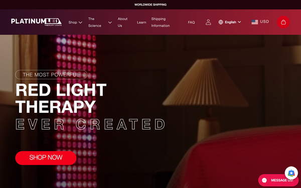 Platinum LED Therapy Lights website