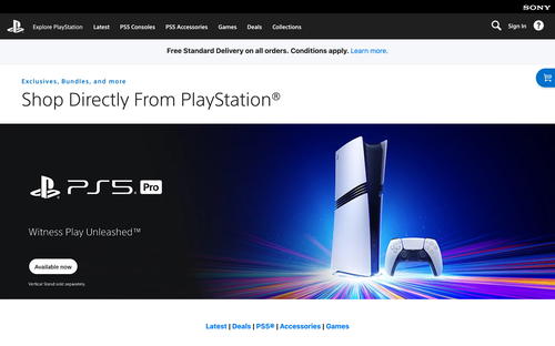 PlayStation website screenshot