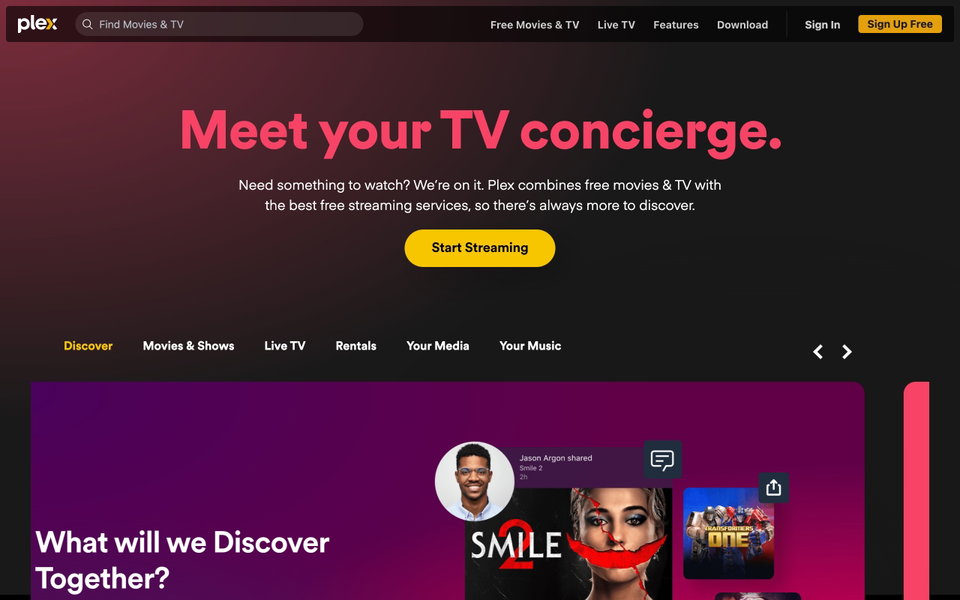 Plex website