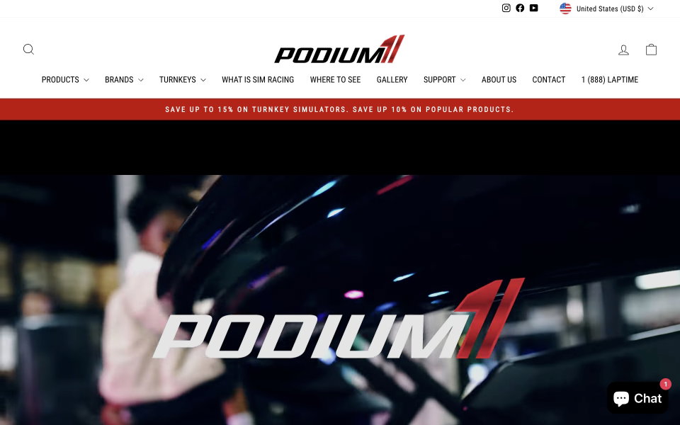 Podium 1 Racing website
