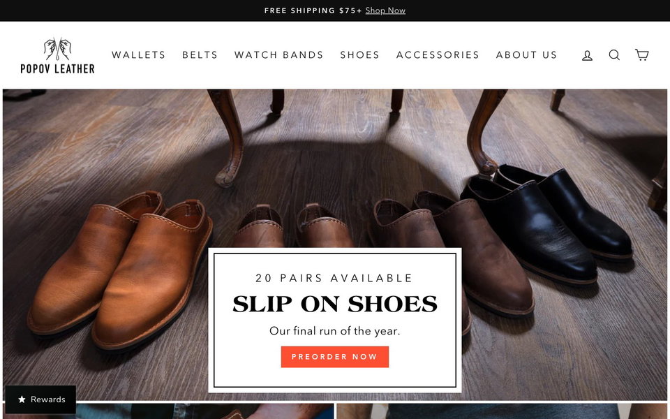 Popov Leather website