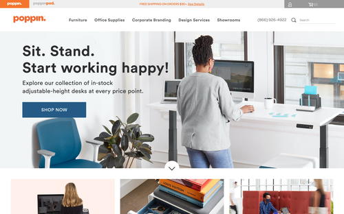 Poppin website screenshot