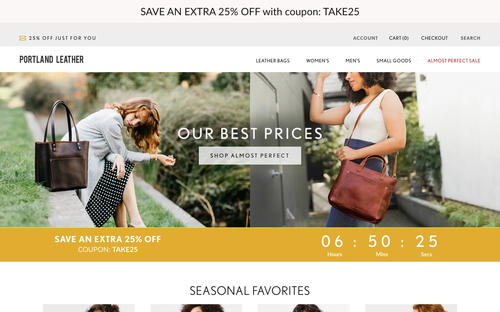 Portland Leather Goods website