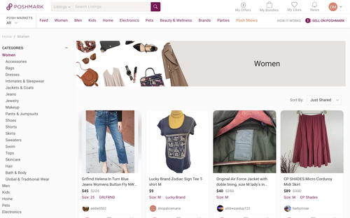 Poshmark website screenshot