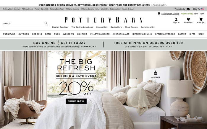 Pottery Barn screenshot