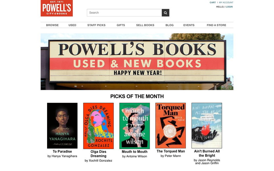 Powell's Books website
