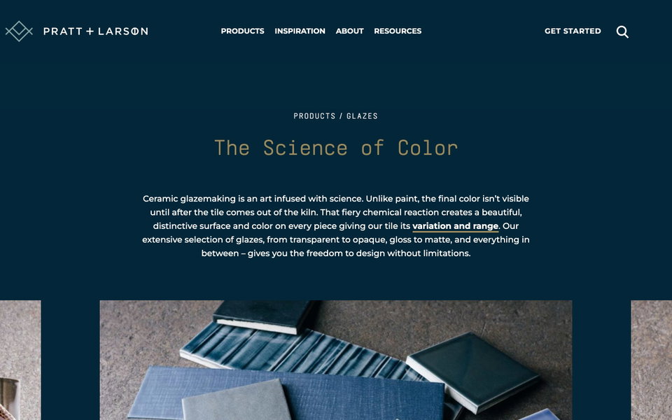 Pratt & Larson Tile website