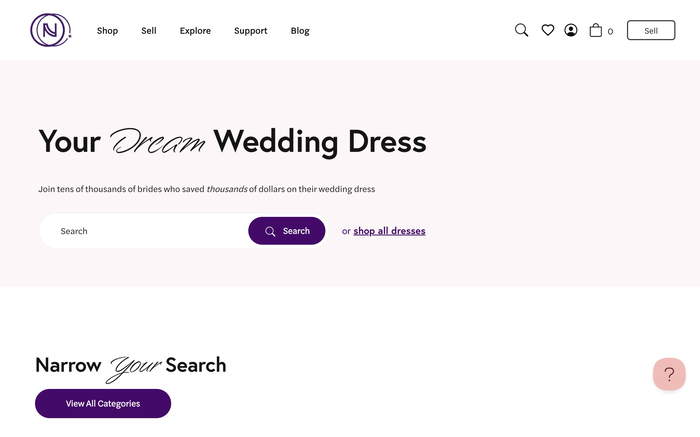 PreOwnedWeddingDresses.com screenshot