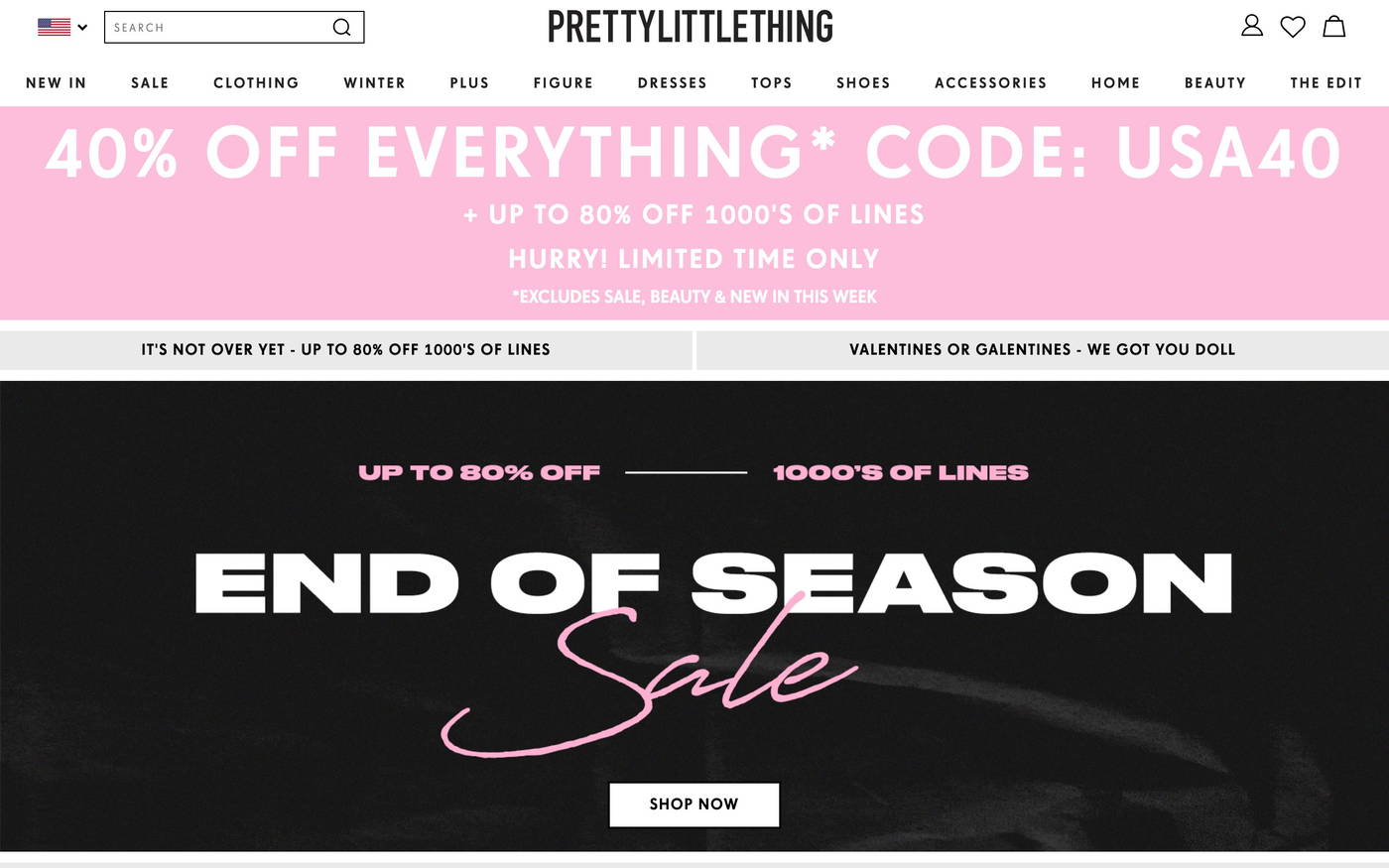 PrettyLittleThing screenshot