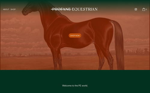 Profane Equestrian website screenshot