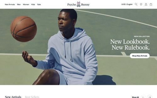 Psycho Bunny website screenshot