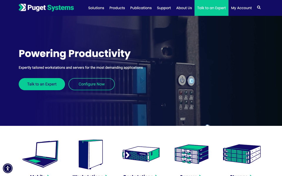 Puget Systems website