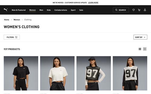 PUMA website screenshot