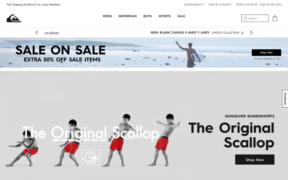 Quiksilver website