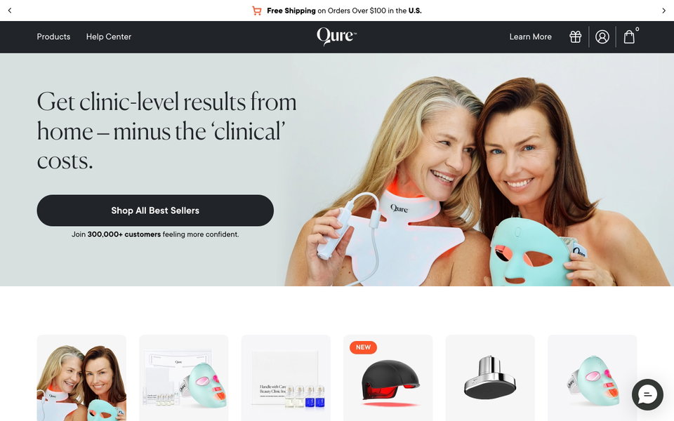 Qure Skincare website