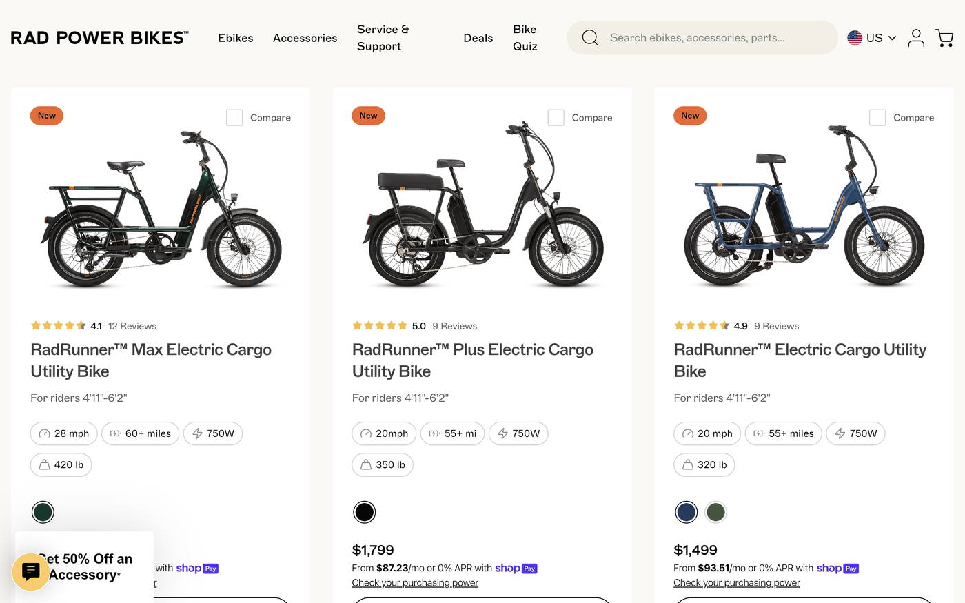 Rad Power Bikes screenshot