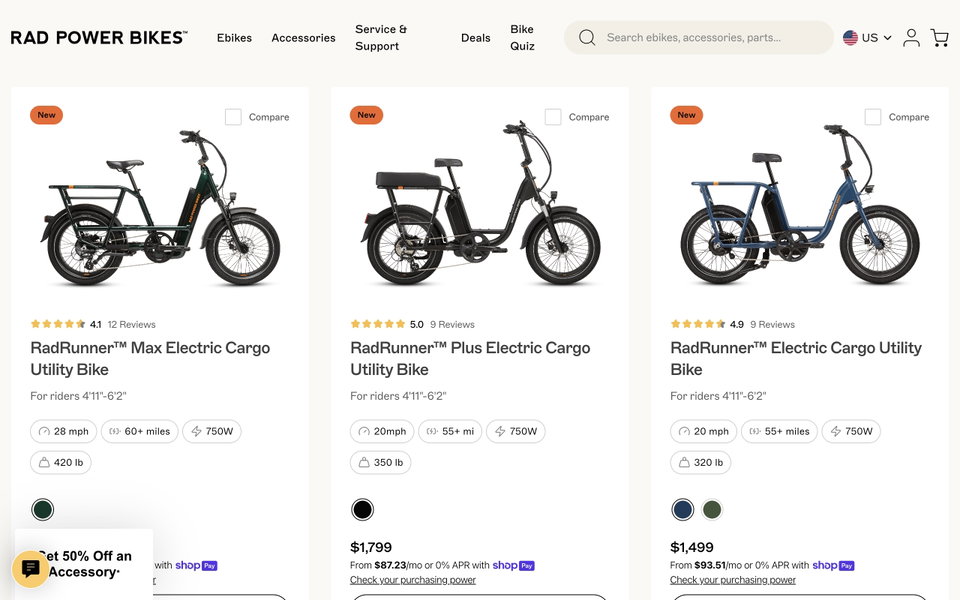 Rad Power Bikes website