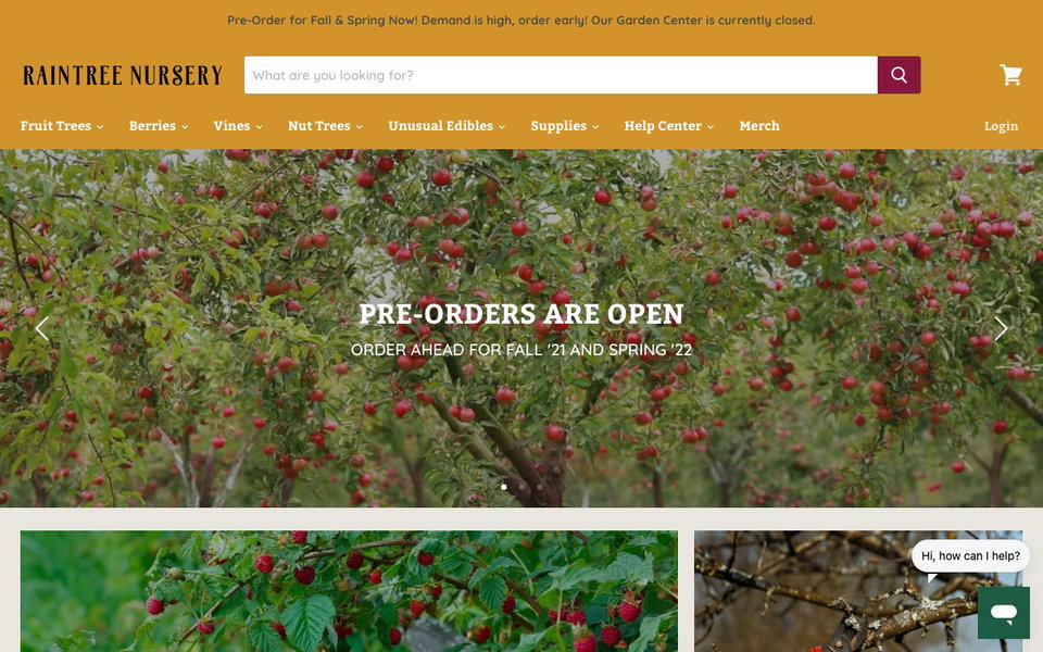 Raintree Nursery website