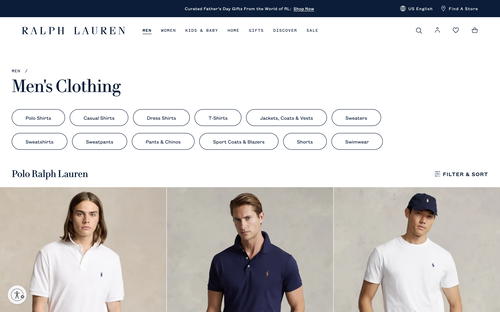 Ralph Lauren website screenshot