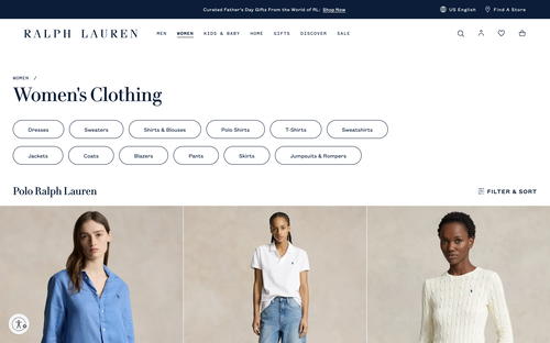 Ralph Lauren website screenshot