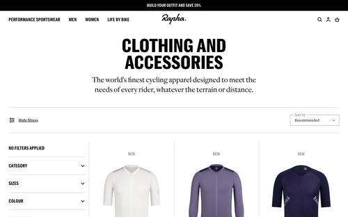 Rapha website screenshot