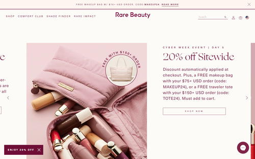 Rare Beauty website screenshot