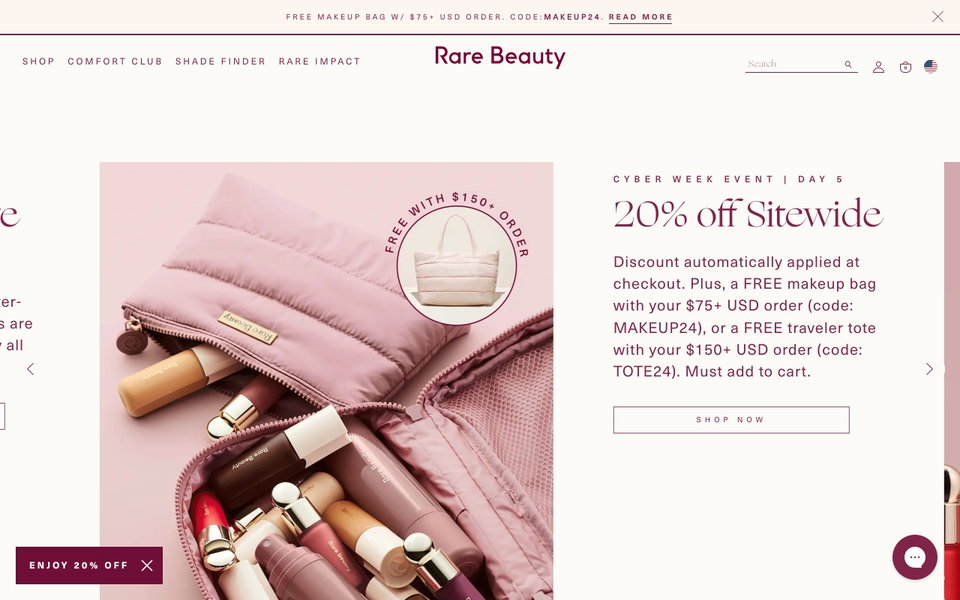Rare Beauty website
