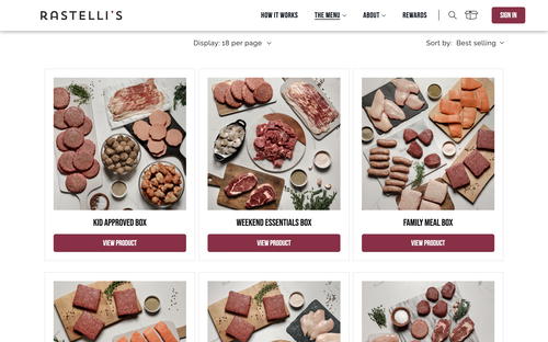 Rastellis.com website screenshot
