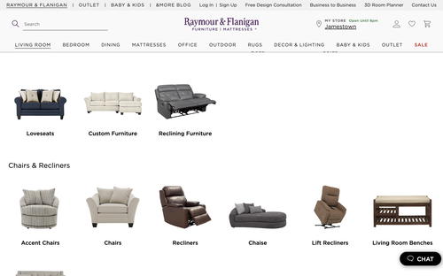 Raymour & Flanigan website screenshot