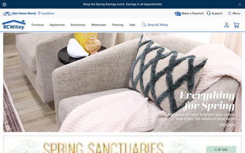 RC Willey website screenshot