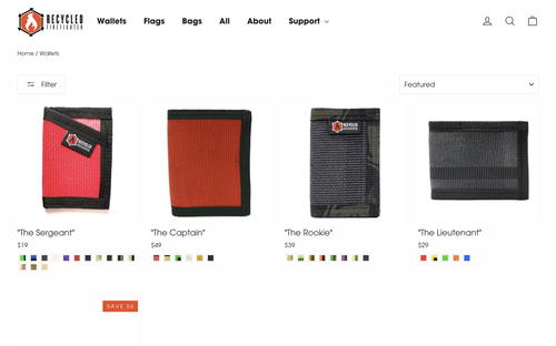 Recycled Firefighter website screenshot