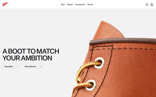 Red Wing Shoes website screenshot